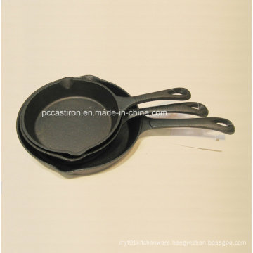 Vegetal Oil Coating Cast Iron Frypan Dia 15cm 16cm 20cm